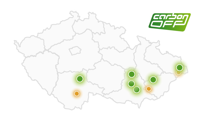 CarbonOFF FRANCHISING mapa ČR